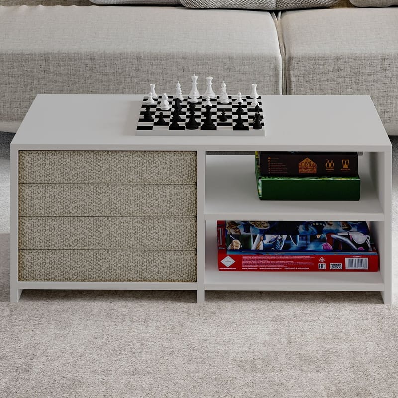 Kavon Sofabordssæt 90x44,1x45 cm - Hvid - Møbler - Borde - Sofabord