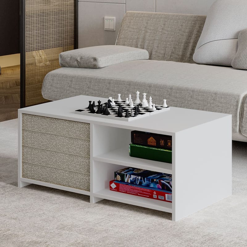 Kavon Sofabordssæt 90x44,1x45 cm - Hvid - Møbler - Borde - Sofabord