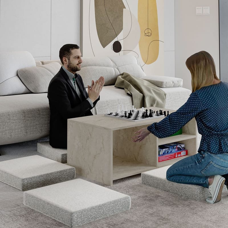 Kavon Sofabordssæt 90x44,1x45 cm - Travertin - Møbler - Borde - Sofabord