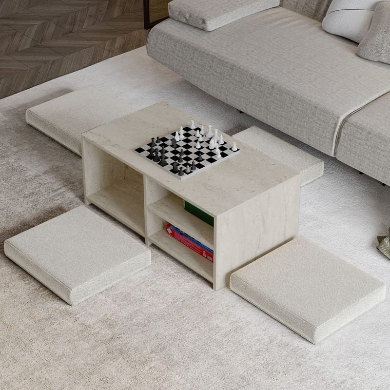 Kavon Sofabordssæt 90x44,1x45 cm - Travertin - Møbler - Borde - Sofabord