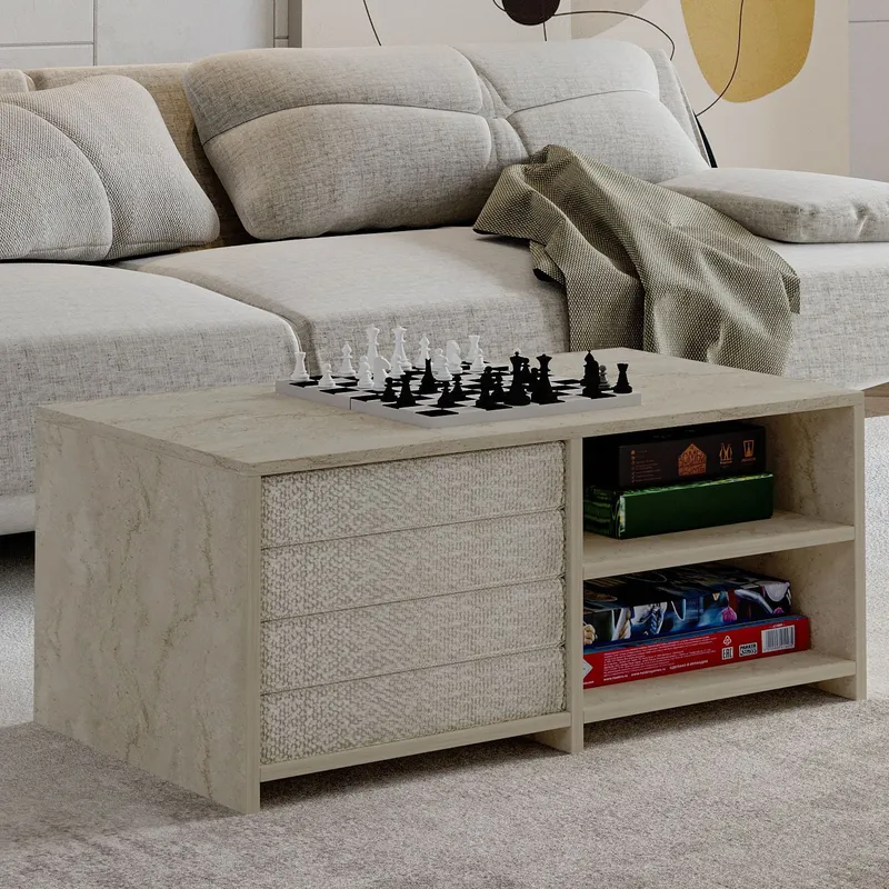 Kavon Sofabordssæt 90x44,1x45 cm - Travertin - Møbler - Borde - Sofabord