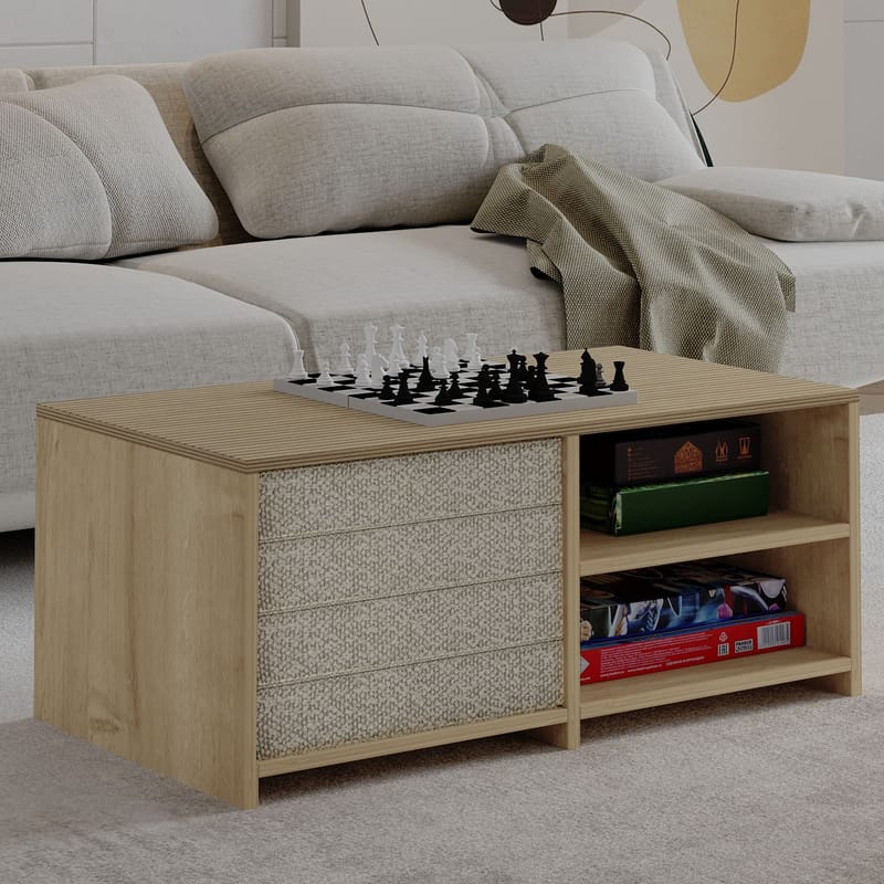 Kavon Sofabordssæt 90x44,1x45 cm - Varm eg og safireg - Møbler - Borde - Sofabord