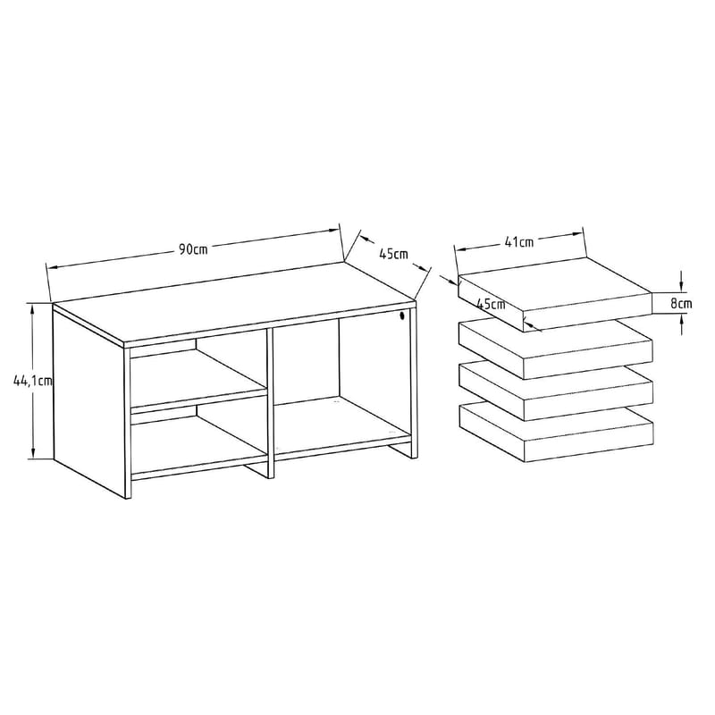 Kavon Sofabordssæt 90x44,1x45 cm - Varm eg og safireg - Møbler - Borde - Sofabord