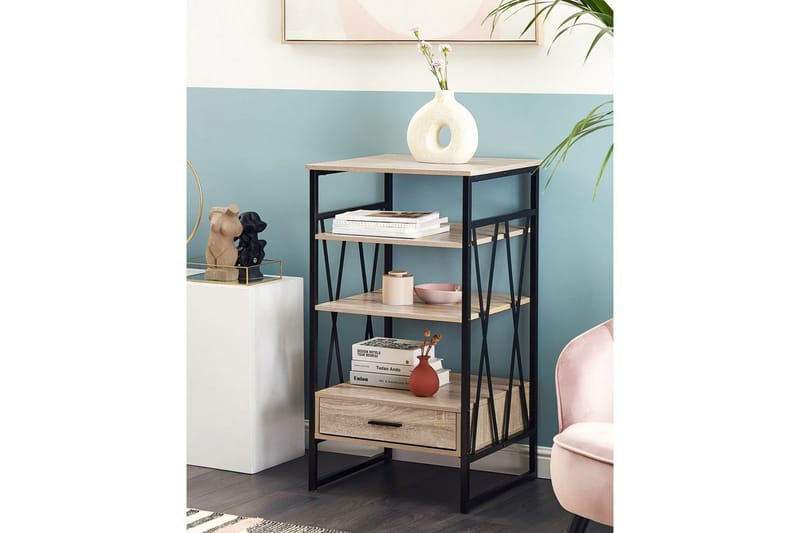Keene Bogreol 56 cm i Eg - Lysebrun - Opbevaring - Hylder & Reoler - Bogreol
