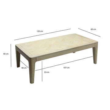 Kelela sofabord 120 cm - Hvidbejdset - Møbler - Borde - Sofabord