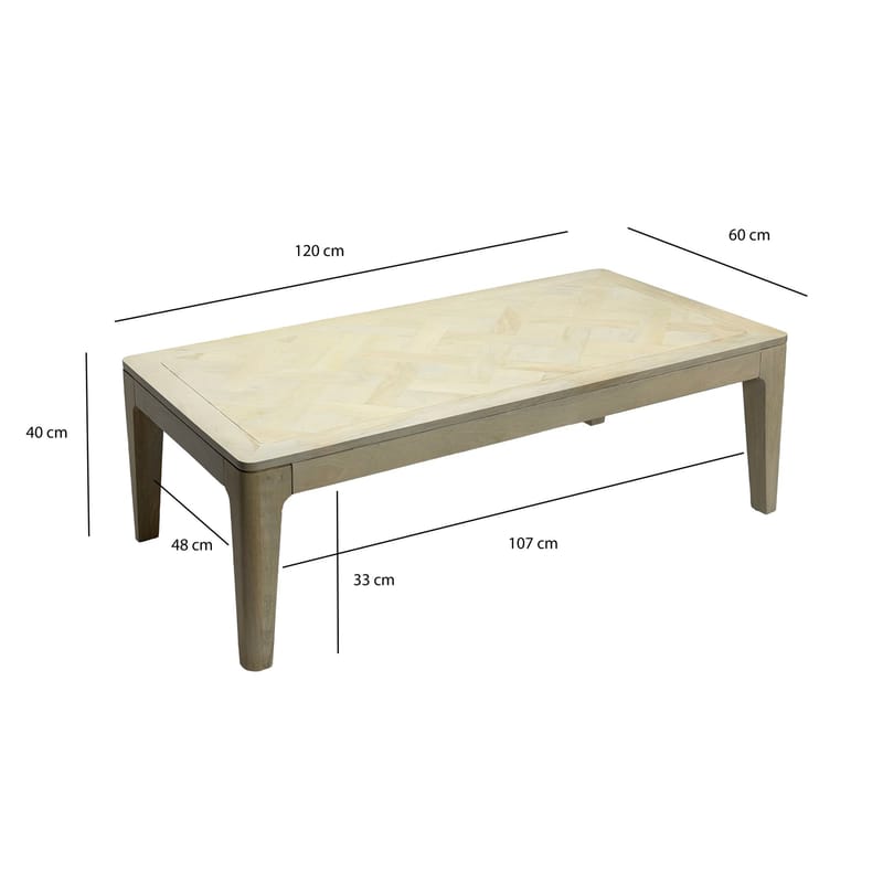 Kelela sofabord 120 cm - Hvidbejdset - Møbler - Borde - Sofabord