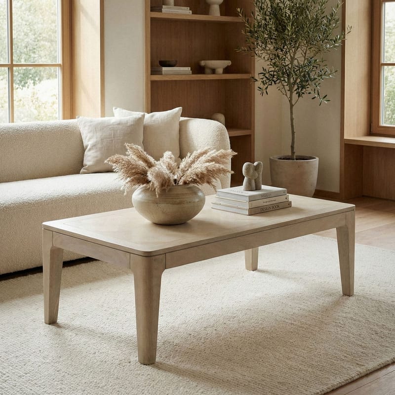 Kelela sofabord 120 cm - Hvidbejdset - Møbler - Borde - Sofabord