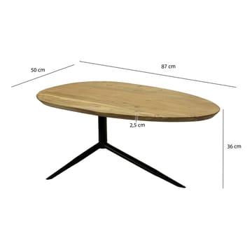 Kelora sofabord 87 cm oval - Naturfarvet lysebrun/sort - Møbler - Borde - Sofabord