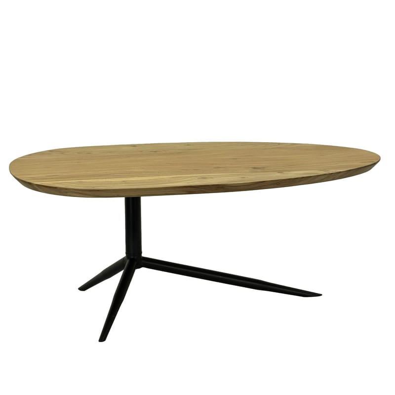 Kelora sofabord 87 cm oval - Naturfarvet lysebrun/sort - Møbler - Borde - Sofabord