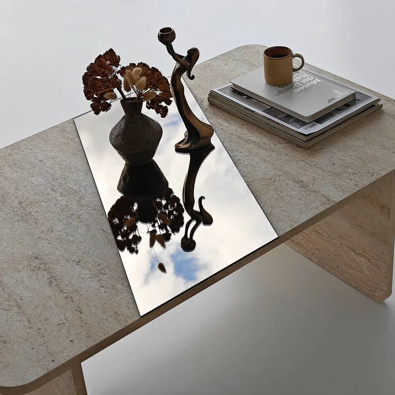 Kelrosin sofabord rektangulært - Bronzie og Travertin - Møbler - Borde - Sofabord