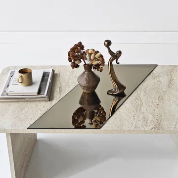 Kelrosin sofabord rektangulært - Bronzie/travertin - Møbler - Borde - Sofabord
