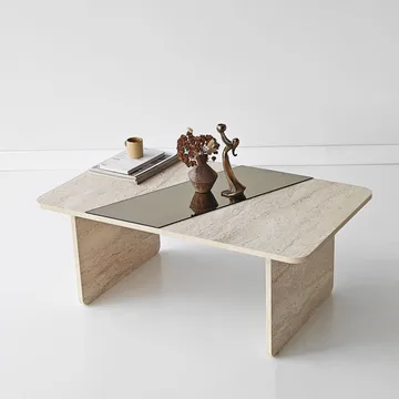 Kelrosin sofabord rektangulært - Bronzie/travertin - Møbler - Borde - Sofabord