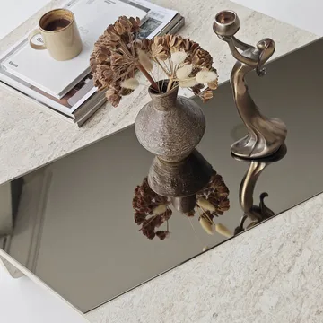 Kelrosin sofabord rektangulært - Bronzie/travertin - Møbler - Borde - Sofabord