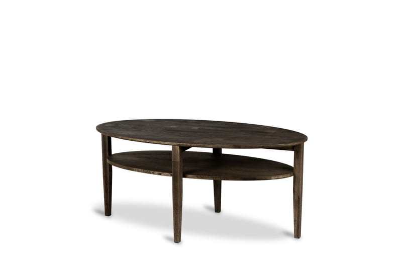 Kenton Ovalt Sofabord 130x70 cm i massivt træ - Mørk brun - Møbler - Borde - Sofabord