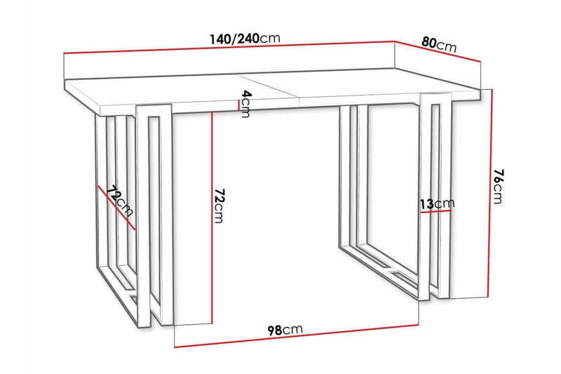Kintore SpiseBord 80 cm - Hvid - Spisebord og køkkenbord