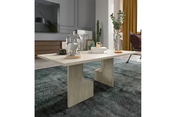 Kiros Rektangulært Sofabord 104 cm i Træ med Skulpturelle Ben - Beige - Møbler - Borde - Sofabord