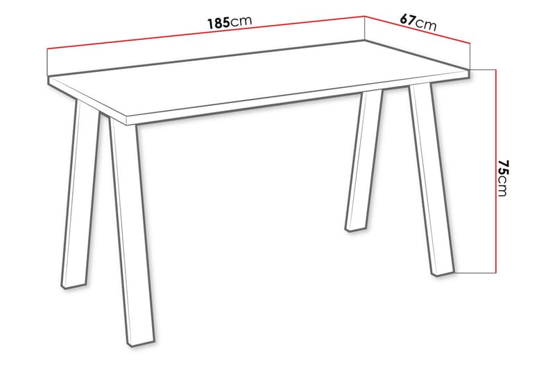Kleos Spisebord 185 cm - Natur/Sort - Spisebord og køkkenbord