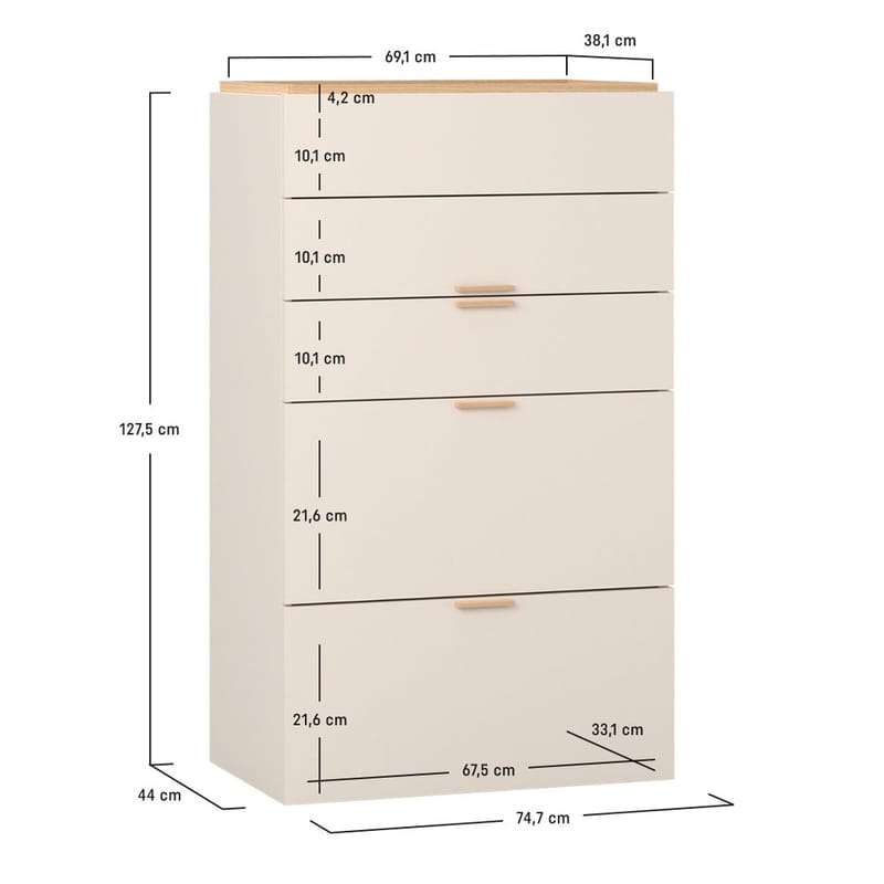 Kommode med skuffer 4 You Fresh - Sandbeige - Møbler - Borde - Sminkebord & konsolbord