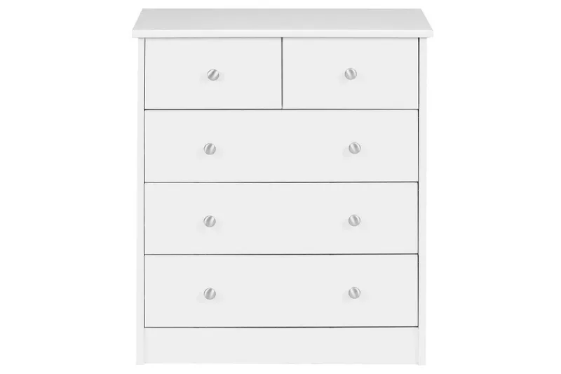 Kommode Wohnling med 5 skuffer klassisk moderne stil Hvid - Hvid - Møbler - Borde - Sminkebord & konsolbord