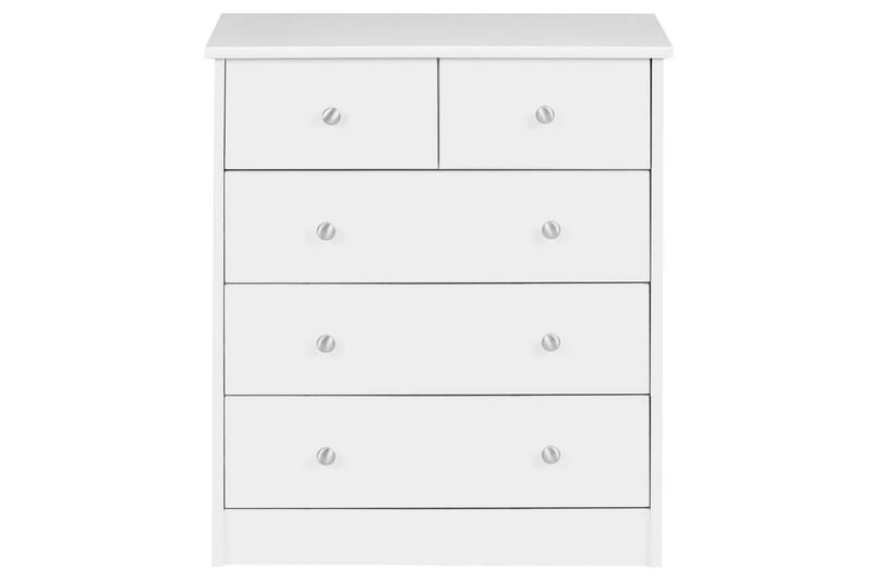 Kommode Wohnling med 5 skuffer klassisk moderne stil Hvid - Hvid - Møbler - Borde - Sminkebord & konsolbord