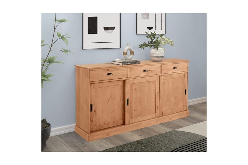 Konsolbord Loft24 Skænk Harry 170x40x85 cm, bejdset/voks Brun,Natur - Møbler - Borde - Aflastningsbord - Entrébord