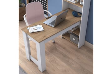 Jaan Skrivebord 53,8x120 cm Hvid/Brun - Hanah Home - Møbler - Borde - Barbord & ståbord - Barbord med opbevaring