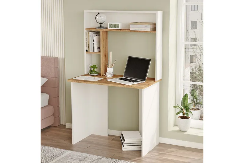 Kaiji Skrivebord 90x51,6 cm Mørk Blå/Hvid, Hanah Home