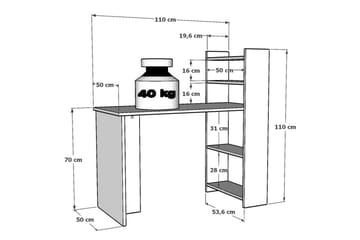 Chertsey Skrivebord 110x50 cm Brun/Hvid - Hanah Home - Møbler - Borde - Kontorbord - Skrivebord