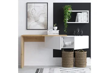 Tiff Skrivebord 74x45 cm Hvid/Brun - Hanah Home - Møbler - Borde - Kontorbord - Skrivebord