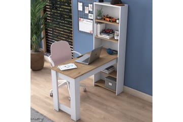 Jaan Skrivebord 53,8x120 cm Hvid/Brun - Hanah Home - Møbler - Borde - Barbord & ståbord - Barbord med opbevaring