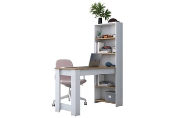 Jaan Skrivebord 53,8x120 cm Hvid/Brun - Hanah Home - Møbler - Borde - Barbord & ståbord - Barbord med opbevaring