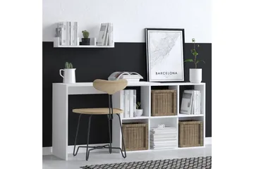 Kaus Skrivebord 74x45 cm Hvit/Brun - Hanah Home - Møbler - Borde - Kontorbord - Skrivebord