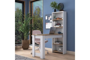 Jaan Skrivebord 53,8x120 cm Hvid/Brun - Hanah Home - Møbler - Borde - Barbord & ståbord - Barbord med opbevaring
