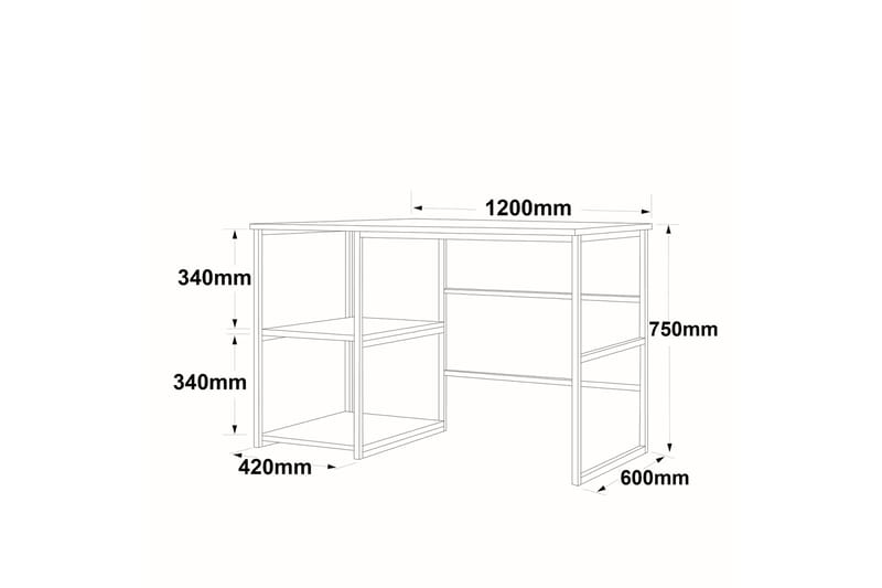 Juna Skrivebord 120x60 cm Hvit/Gull - Hanah Home - Møbler - Borde - Kontorbord - Skrivebord