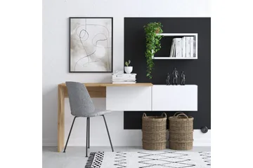 Tiff Skrivebord 74x45 cm Hvid/Brun - Hanah Home - Møbler - Borde - Kontorbord - Skrivebord