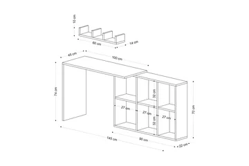 Blake Skrivebord 145x45 cm Brun - Hanah Home - Møbler - Borde - Kontorbord - Skrivebord