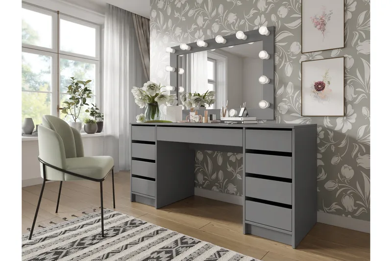 Adrash Skrivebord 55x154 cm - Grå - Møbler - Borde - Kontorbord - Skrivebord