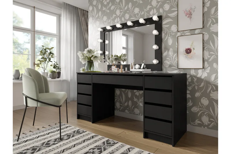 Adrash Skrivebord 55x154 cm - Sort - Møbler - Borde - Kontorbord - Skrivebord