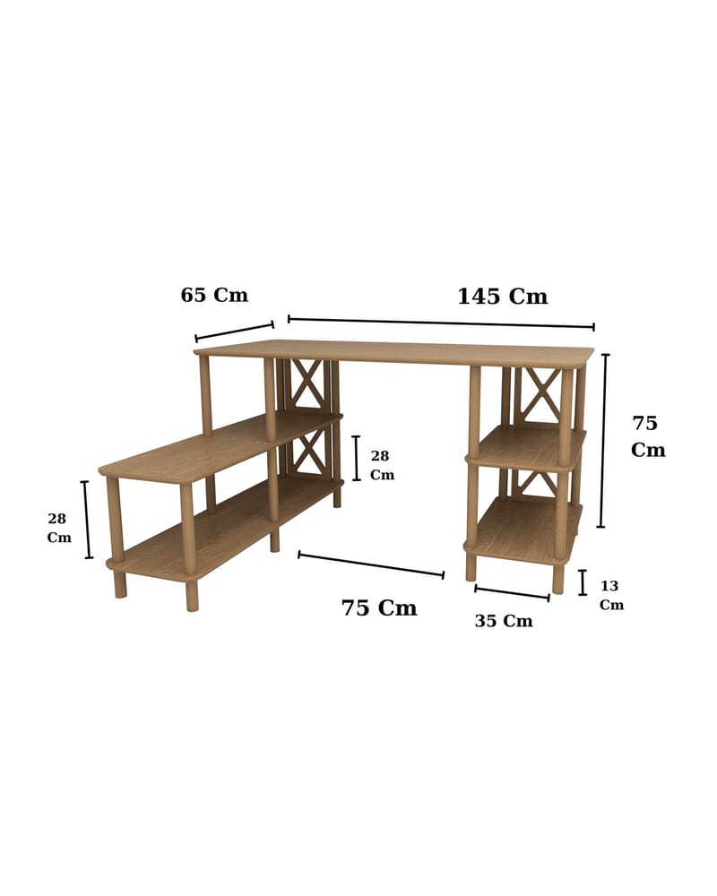 Akiliano Skrivebord 145 cm - Eg - Møbler - Borde - Kontorbord - Skrivebord