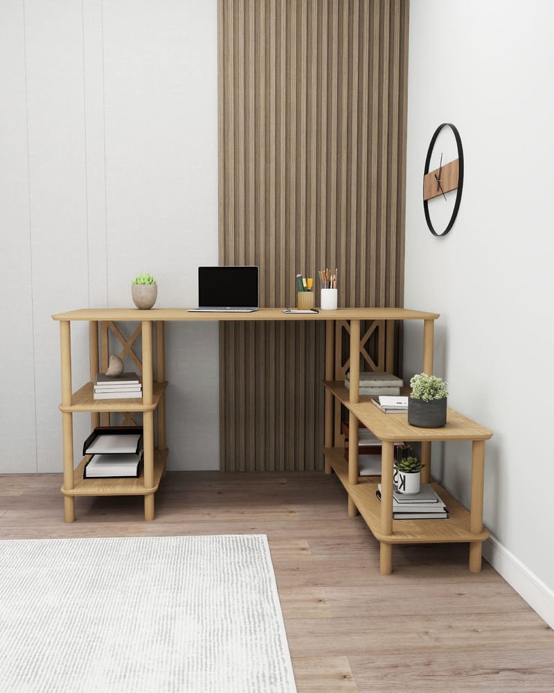 Akiliano Skrivebord 145 cm - Eg - Møbler - Borde - Kontorbord - Skrivebord