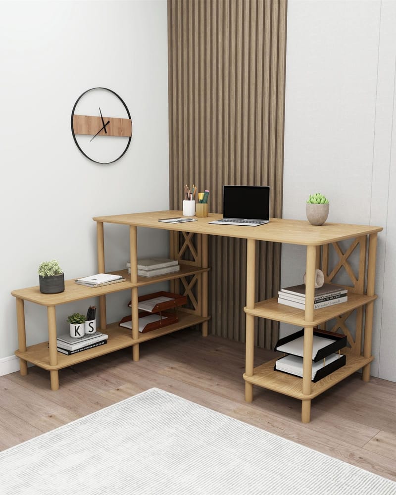 Akiliano Skrivebord 145 cm - Eg - Møbler - Borde - Kontorbord - Skrivebord