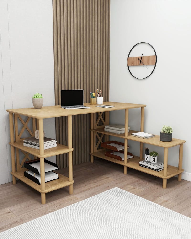 Akiliano Skrivebord 145 cm - Eg - Møbler - Borde - Kontorbord - Skrivebord