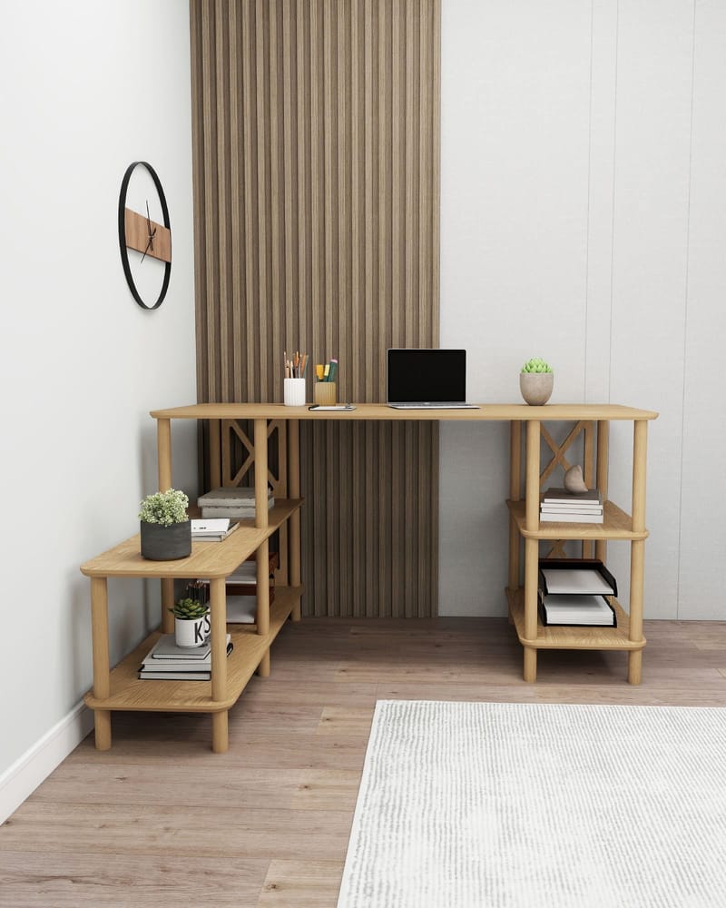 Akiliano Skrivebord 145 cm - Eg - Møbler - Borde - Kontorbord - Skrivebord