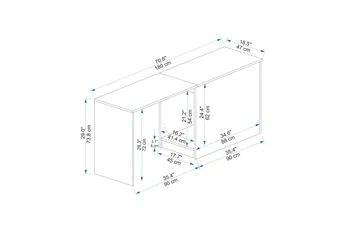 Akser Skrivebord 47x180 cm - Brun/Antracit - Møbler - Borde - Kontorbord - Skrivebord
