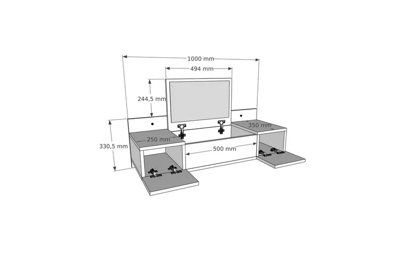 Andifli Toiletbord 100 cm - Brun - Møbler - Borde - Kontorbord - Skrivebord