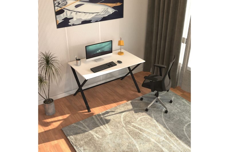 Athodna Skrivebord 70x120 cm, Sort/Hvid