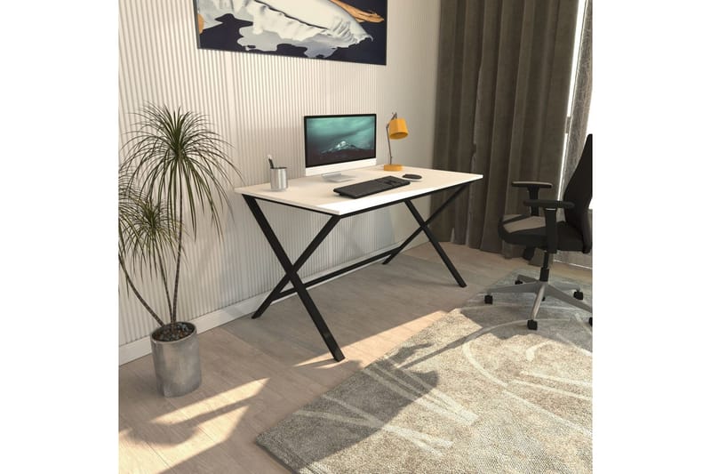 Athodna Skrivebord 70x120 cm - Sort/Hvid - Møbler - Borde - Kontorbord - Skrivebord