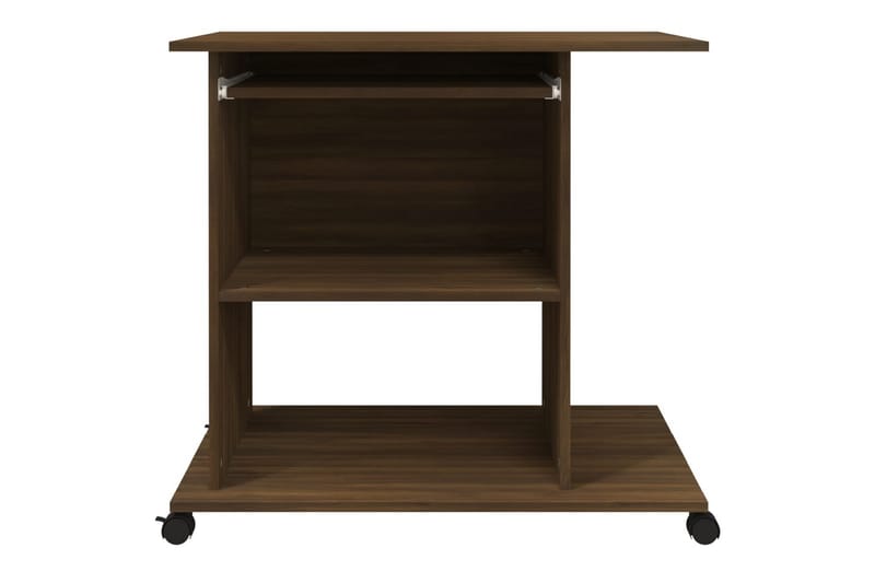 beBasic computerbord 80x50x75 cm konstrueret træ brun egetræsfarve - Brun - Møbler - Borde - Kontorbord - Skrivebord