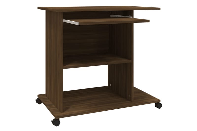 beBasic computerbord 80x50x75 cm konstrueret træ brun egetræsfarve - Brun - Møbler - Borde - Kontorbord - Skrivebord
