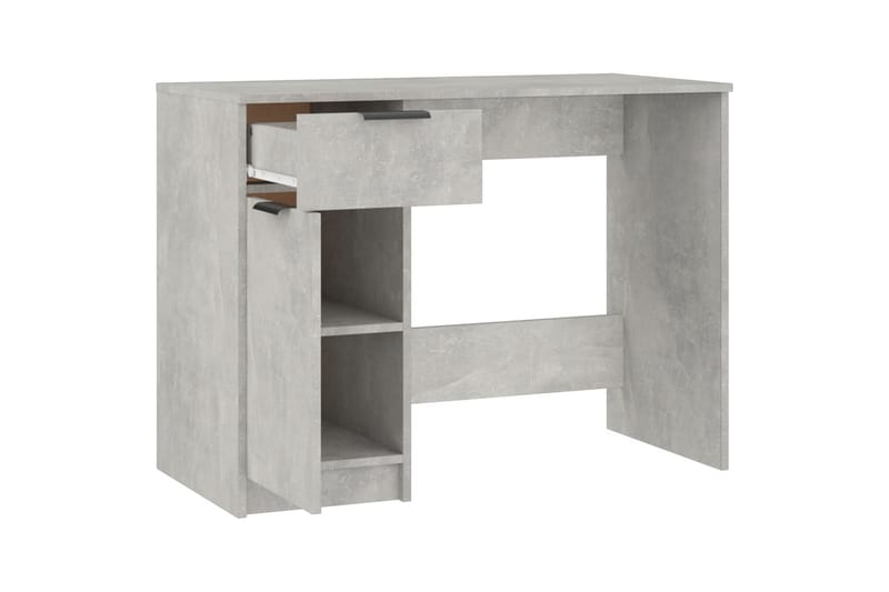 beBasic skrivebord 100x50x75 cm konstrueret træ betongrå - GrÃ¥ - Skrivebord